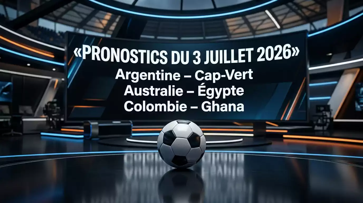 Ballon de football posé sur la pelouse d'un stade la nuit avant un match à élimination directe du Mondial 2026